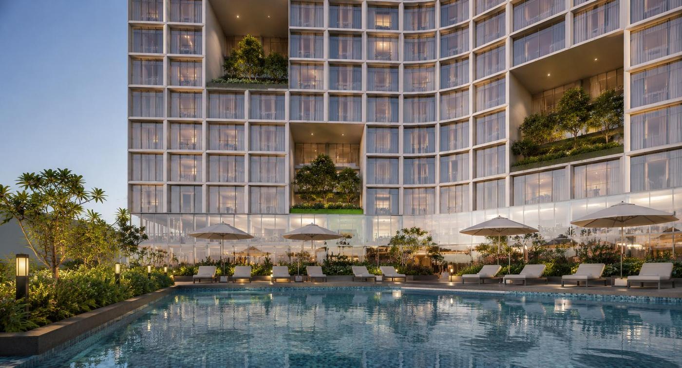 Pool deck at Safa Tower